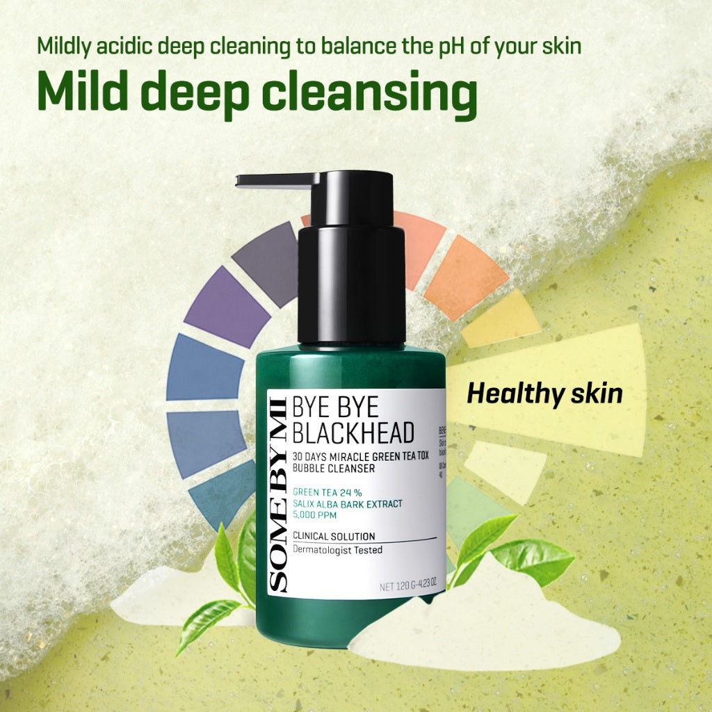 SOME BY MI - Bye Bye Blackhead 30 Days Miracle Green Tea Tox Mousse Exfoliante - 120g