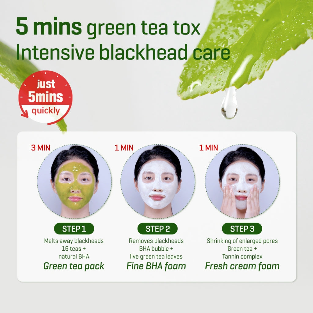 SOME BY MI - Bye Bye Blackhead 30 Days Miracle Green Tea Tox Mousse Exfoliante - 120g