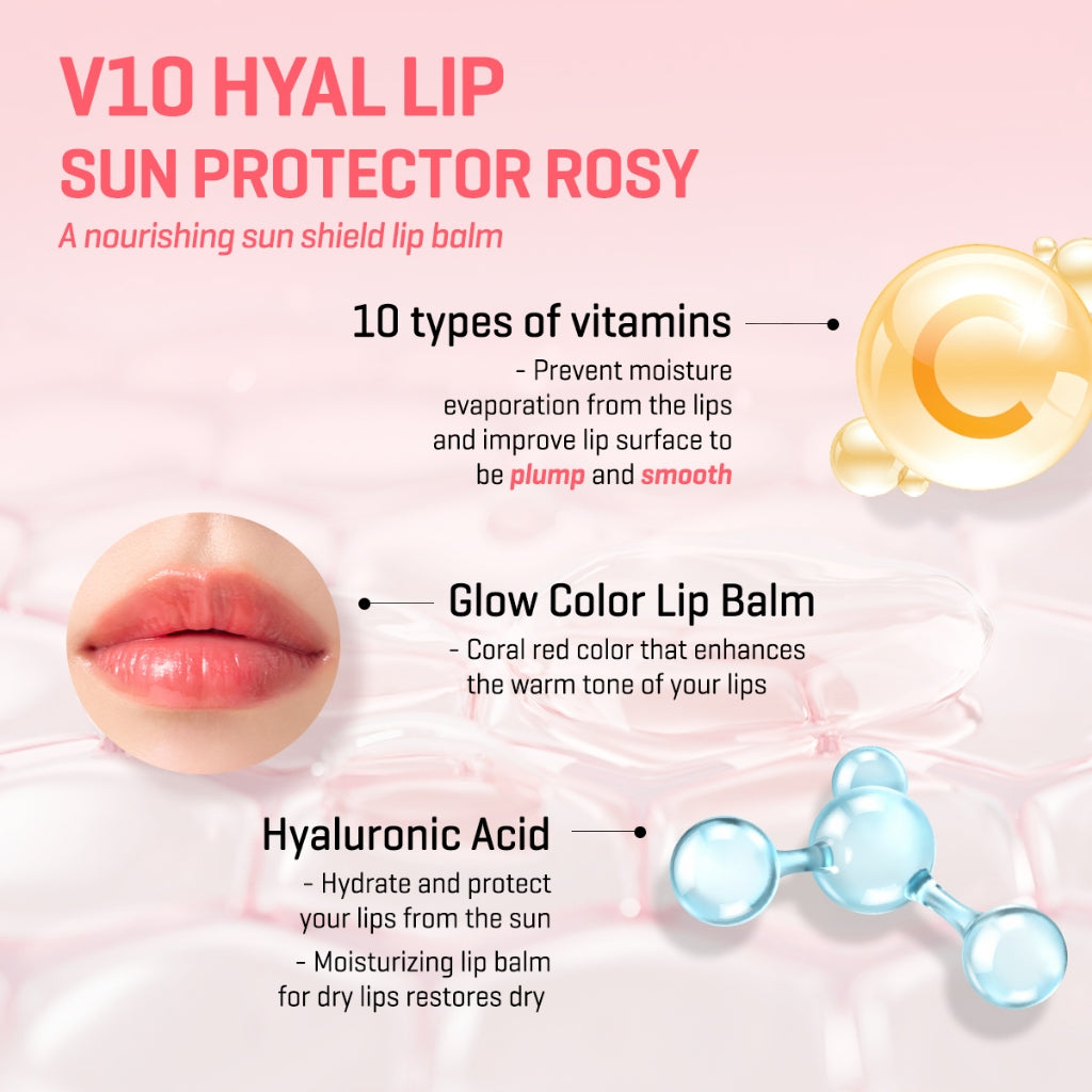 SOME BY MI - V10 Hyal Lip Sun Protector SPF15 - réf Rosy 7ml