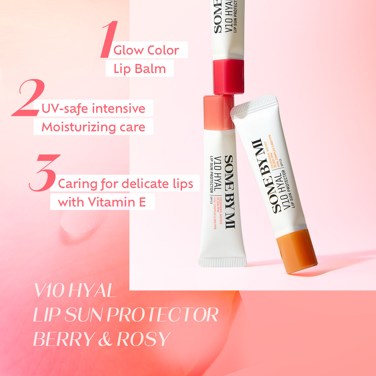SOME BY MI - V10 Hyal Lip Sun Protector SPF15 - réf Rosy 7ml