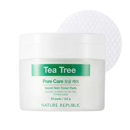 NATURE REPUBLIC - Good Skin Tea Tree Ampoule Toner Pad Pore Care - 50 pads